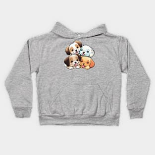 Cute Happy Puppies Kids Hoodie